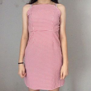 plaid red dress